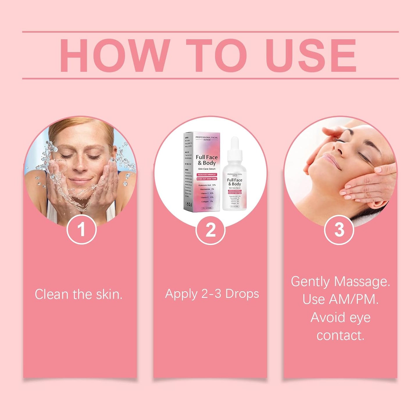 Finones Skin Vitamin Serum for Face & Body, 5 in 1 Anti Wrinkle Firming Serum, Anti-Aging Essence with Hyaluronic Acid, Collagen, Lifting Firming Essence, Hydrate Moisturize, Reduce Fine Lines