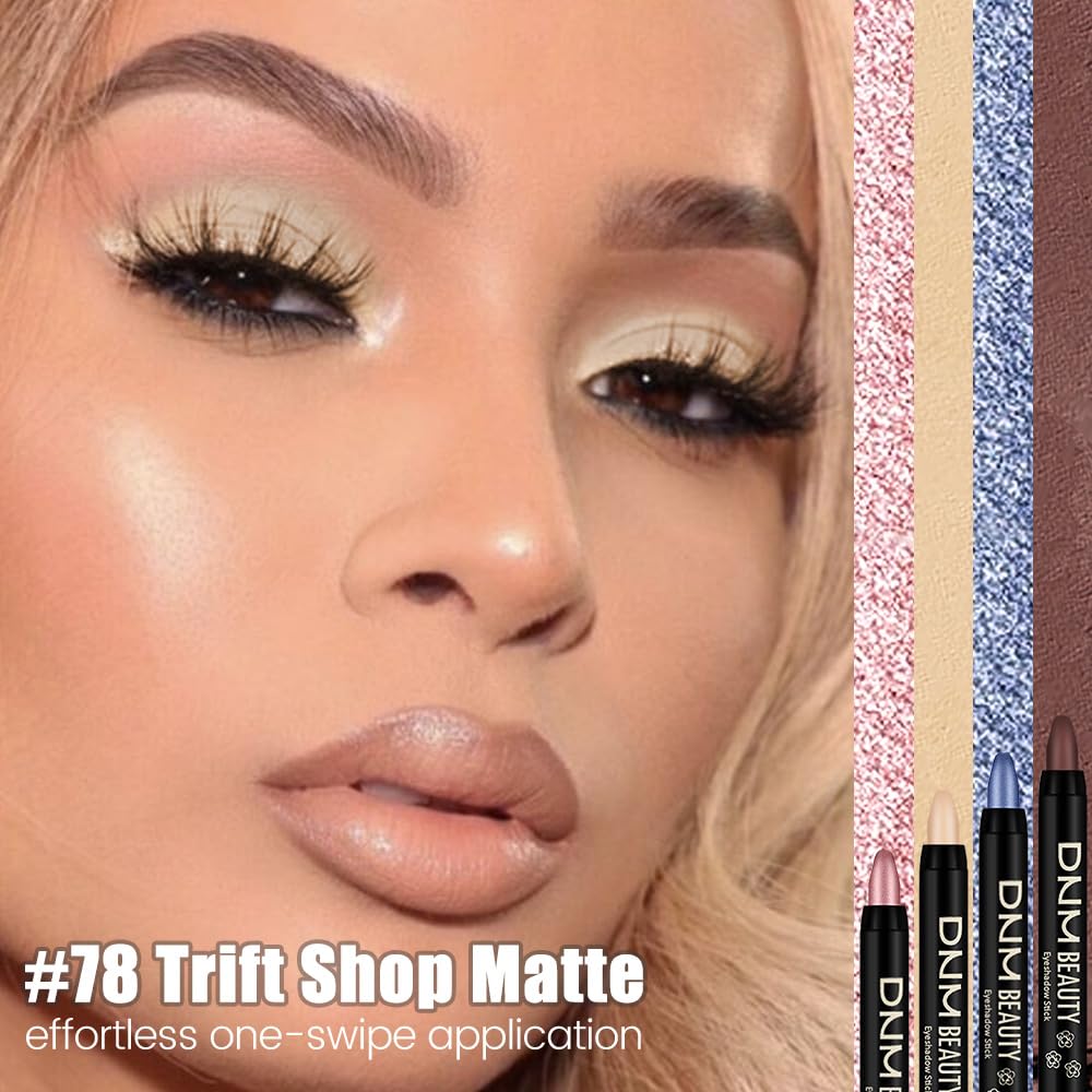 Nude Matte Cream Eye Shadow Stick Makeup for Women, Nude Matte Eyeliner Pencil Eyeshadow Brightener Stick for Eyes, Waterproof Eyeshadow Applicator Blendable sombras para ojos 78#