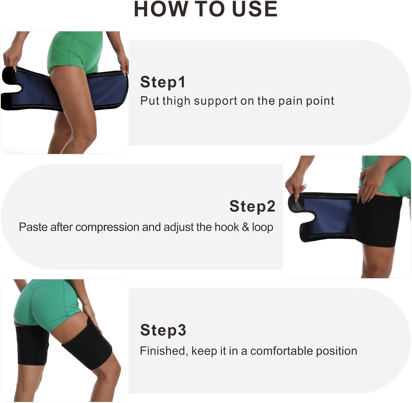 Sauna Leg Sleeves 2-Pack, Non-Slip Sweat Thigh Wraps for Women & Men Adjustable Thigh Trimmer Slimming Workout Gear