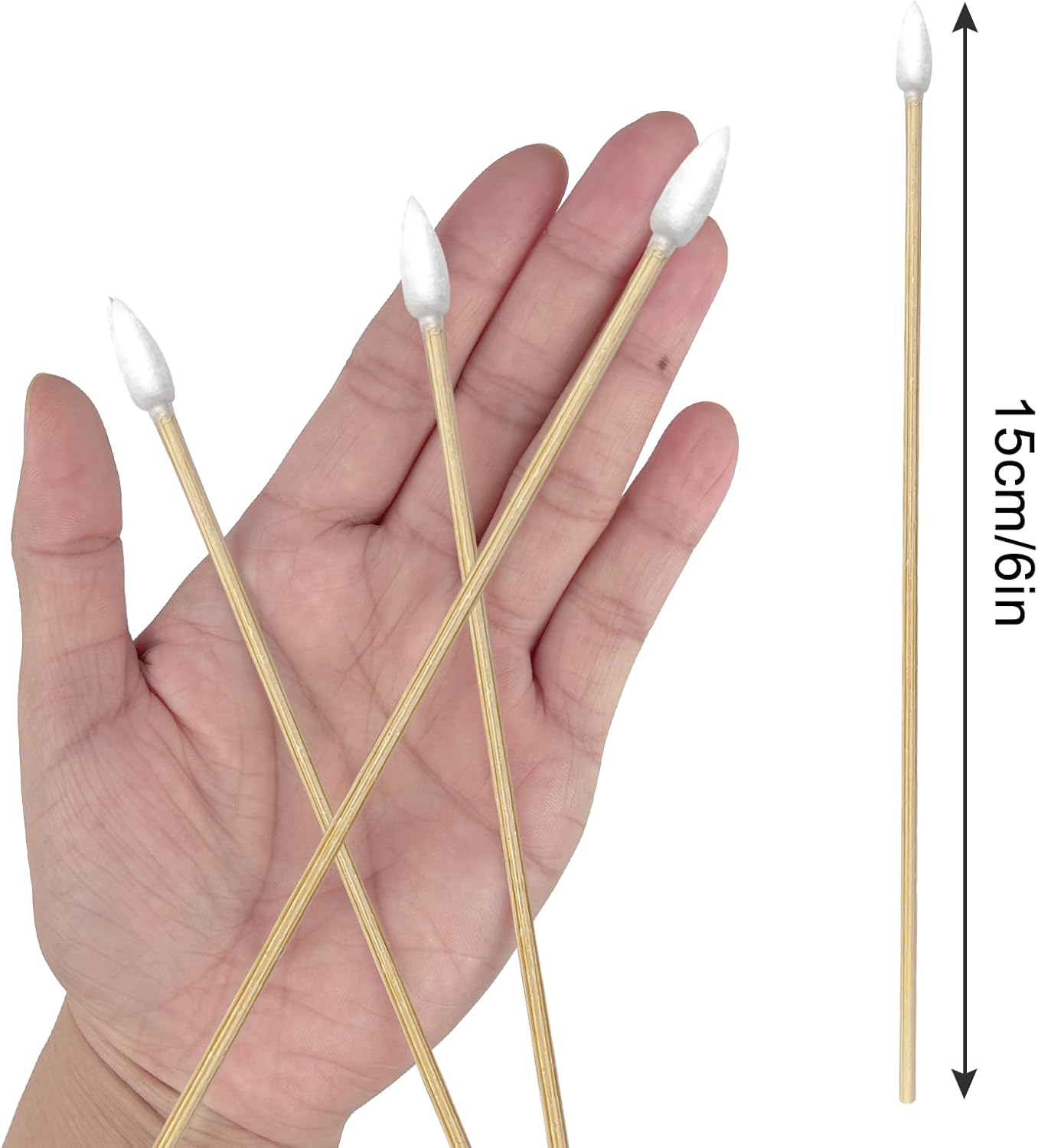 600/500/400 PCS Gun Cleaning Swabs - 6" Lint-Free Long Cotton Swabs Bamboo Handle, Precision Firearm Maintenance Kit Electronics Instruments, Professional Supplies with Reusable Storage Case