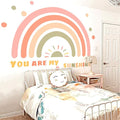 Large Rainbow Wall Decals, Sun Dots Peel and Stick Fabric Nursery Wall Decor, Removable Home Room Wall Decor Murals Stickers for Kids Girls Toddler Bedroom Living Room Playroom