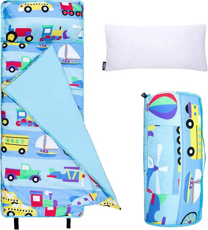 Wildkin Kids Microfiber Nap Mat – Soft Sleep Mat with Pillow, Ideal for School & Travel - On The Go