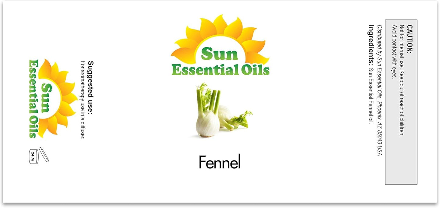 Sun Essential Oils Fennel Essential Oil – Pure Aromatherapy for Diffusers (4 oz)