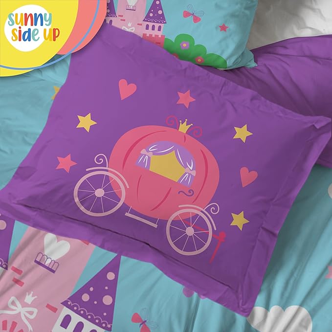 Sunny Side Up Magic Castle Full Comforter Set - 7 Piece Kids Bedding Includes Comforter, Sheets & Pillow Cover - Super Soft Floral Microfiber Bed Set