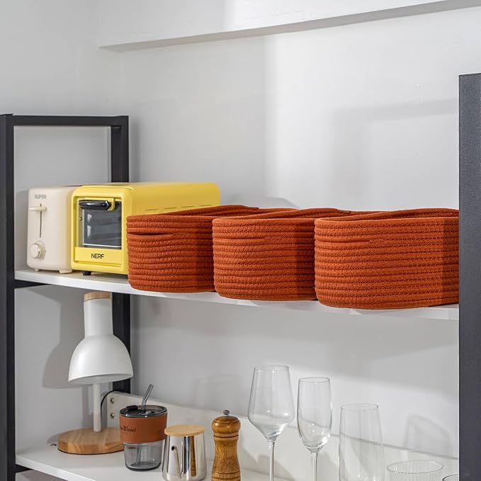 CubesLand Toys Closet Storage Organizer Baskets Bins for Cube Ogranizer/Shelving,Woven Basket for Organizing,Decor Basket for Living Room,Bedroom,Perfect for Pet Toy&Food Storage,2pack Brick Red