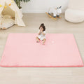 1.3" Thick Baby Floor Play Mat 59x71, Basic Padded Foam Mat for Tummy Time Crawling, Non Slip Cushioned for Babies Toddlers Infants Kids (Pink)