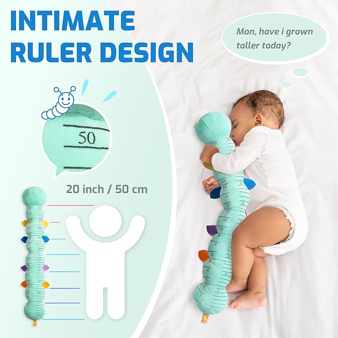 Sumobaby Baby Toys Musical Caterpillar, Stuffed Animal Activity Soft Toys with Teether,Multi-Sensory Crinkle, Rattle and Textures, for Tummy Time Baby Toys 0 to 12 Months Boys,Girls,Caterpillar(Blue)