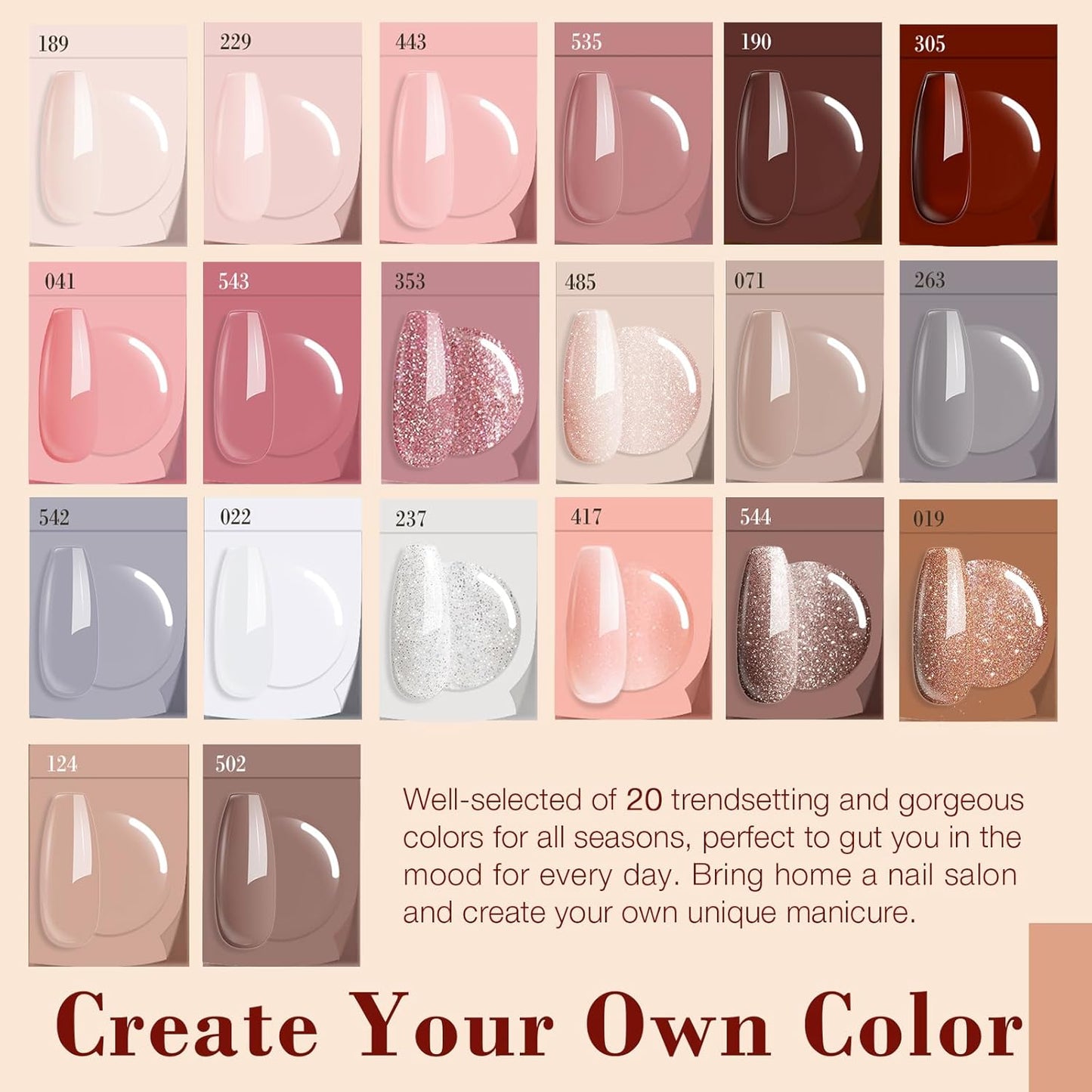 AZUREBEAUTY 29 Pcs Dip Powder Nail Kit Starter, 20 Colors Summer Pastel Pink Red Orange Glitter Acrylic Dipping Powder Liquid Set with Base&Top Coat Activator French Nail Art Manicure DIY Salon Gifts