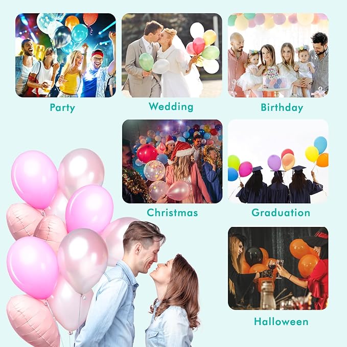 Balloon Pump Electric, SPLAKS Balloons Inflator Air Pump Portable Balloon Blower for Garland Arch, Party Decoration