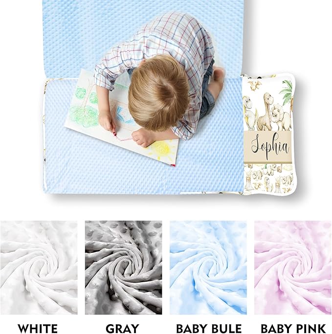 Personalized Toddler Nap Mats for Preschool, Custom Name Kids Sleeping Bag for Daycare, Roll Up Sleeping Mat with Removable Pillow and Soft Dot Minky Blanke for Boys Camping Travel