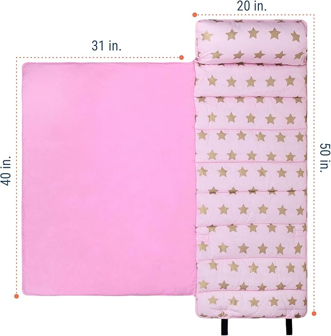 Wildkin Kids Original Nap Mat – Cozy Kids Sleep Mat with Pillow, ideal for School & Travel