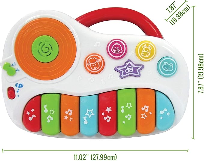 Musical Piano Toy for 1-3 Years Old Toddlers with Keyboard Note, DJ Mixer and Light-Up Buttons - Educational and Fun for Both Boys and Girl