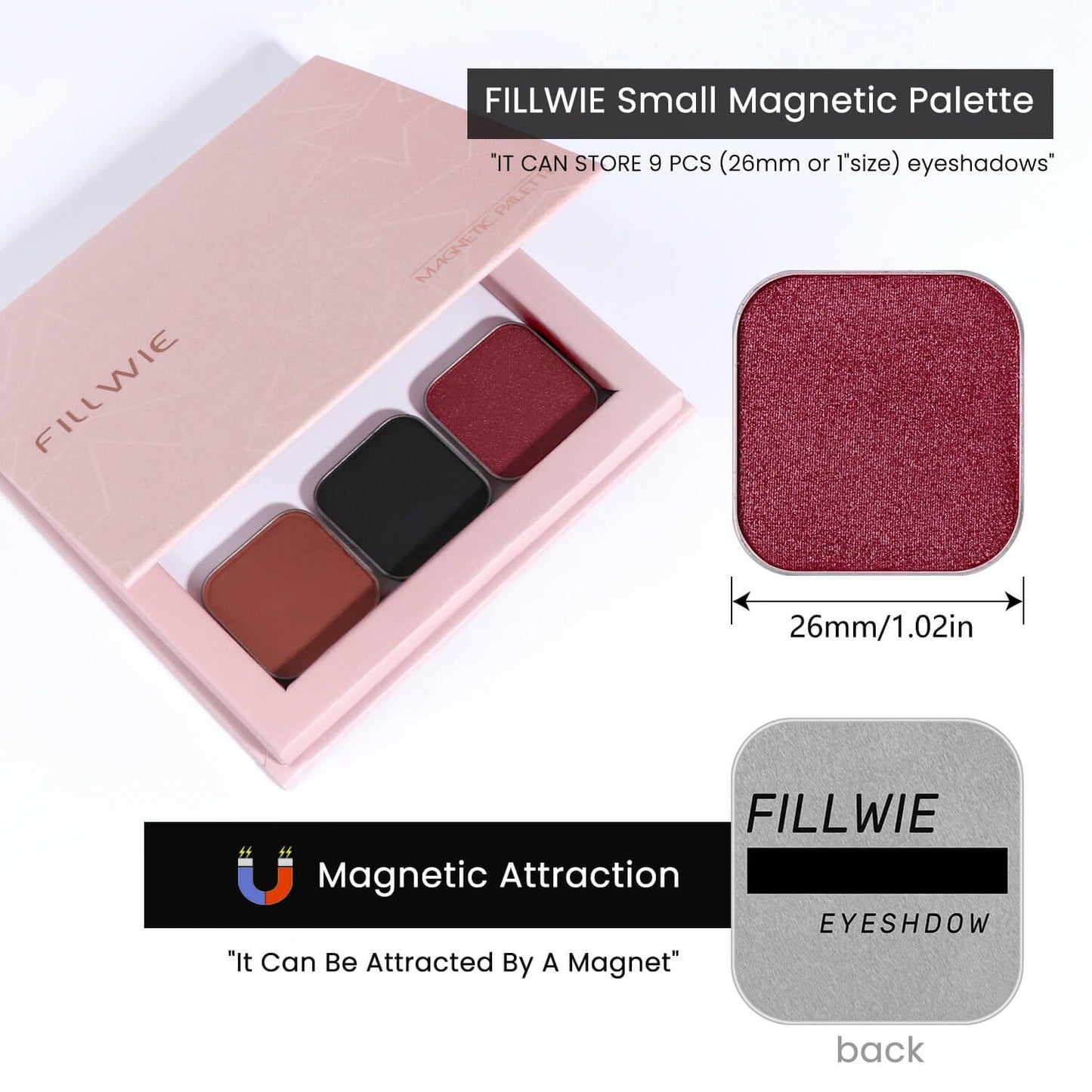 3-Color Eyeshadow Combo Pack – Matte & Shimmer Neutral Shades,Powder, Highly Pigmented, Long-Lasting, Refills Pans for Custom Magnetic Palette