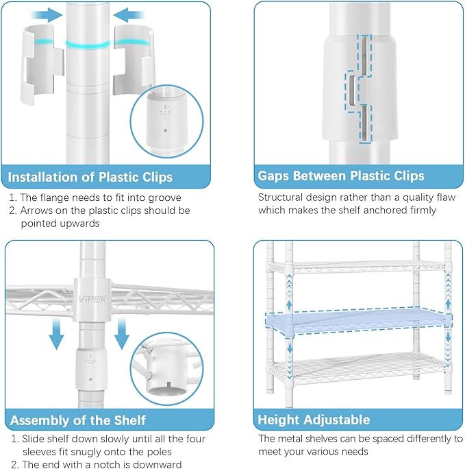 VIPEK V40C Plus Large Covered Clothes Rack for Hanging Clothes, Heavy Duty Clothing Rack Portable Wardrobe Closet White Metal Closet Rack with Black Oxford Fabric Cover, Max Load 1300lbs