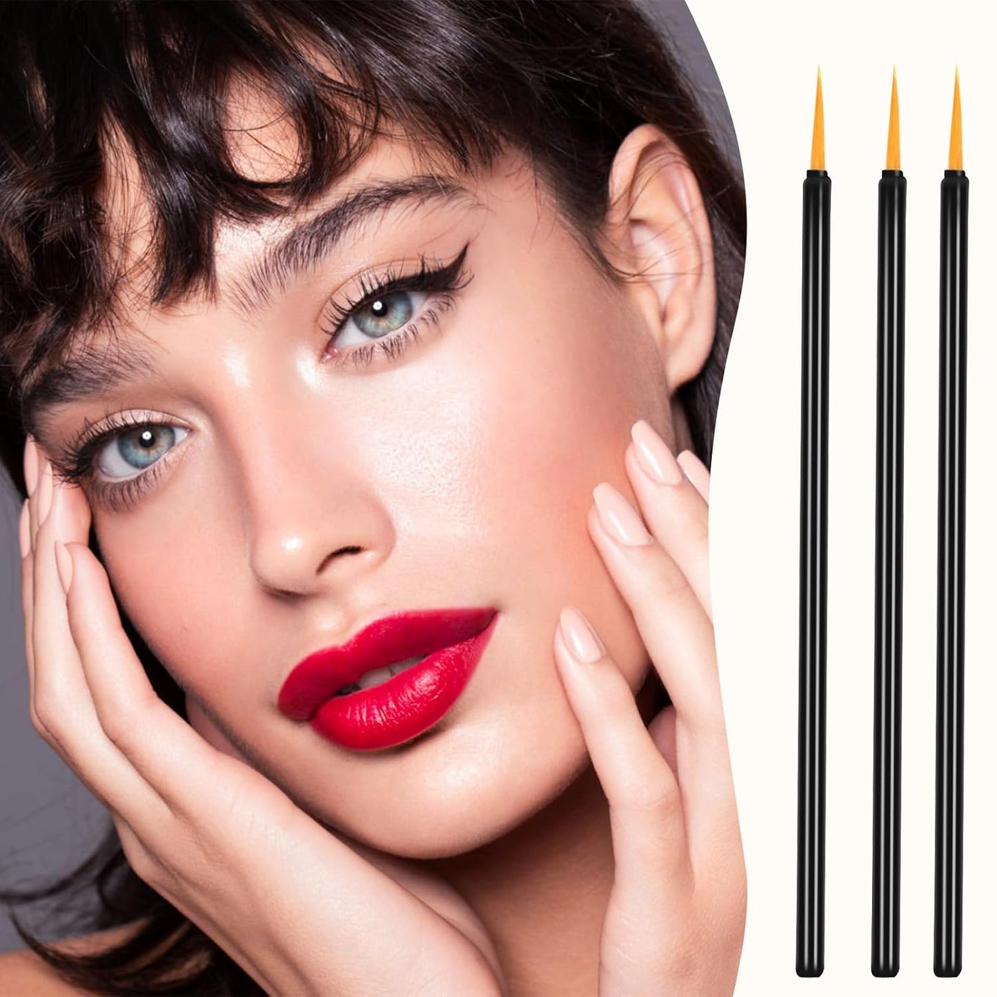 200 PCS Disposable Eyeliner Brush, Eye Lash Applicator Tools, Disposable Eye Shadow Applicator Makeup Tool, and Nail Brush