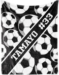 Custom Kids Soft Blanket: Personalized Gift for Soccer Football Basketball Softball Lovers Name and Number - Flannel Toddler Bed Blankets (30X40inch)