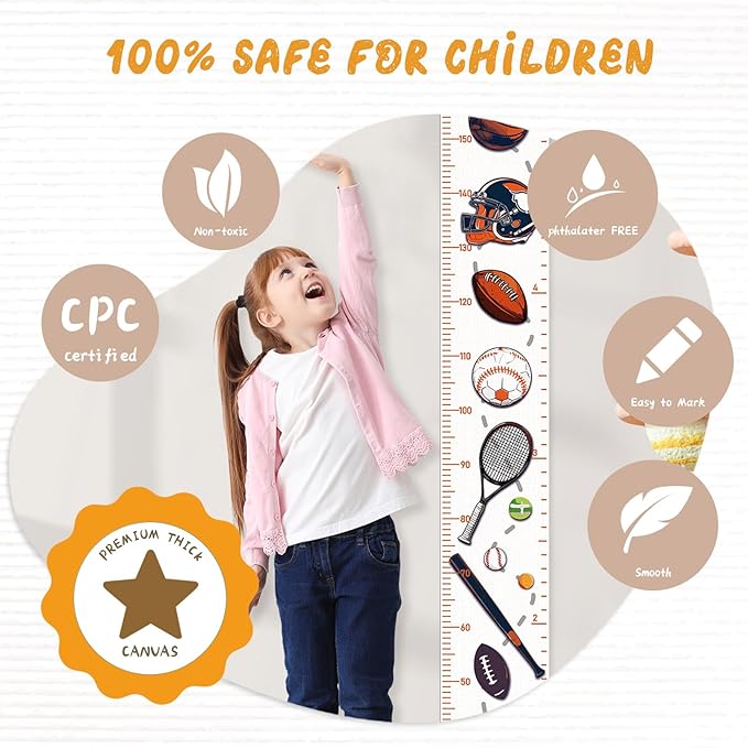 Personalized Growth Chart for Kids, Wood Growth Chart for Kids Room Decor, Toddler Room Decor, Nursery Decor, Playroom Decor (Balls)