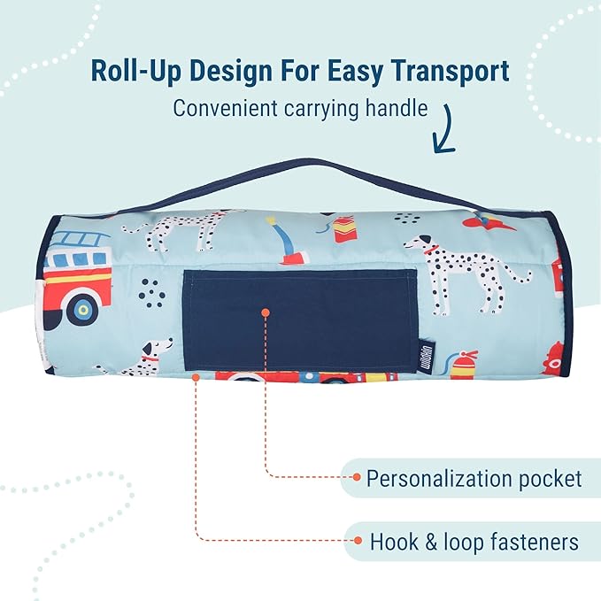 Wildkin 43-inch Kids Nap Mat – Soft Microfiber Toddler Sleeping Mat with Pillow