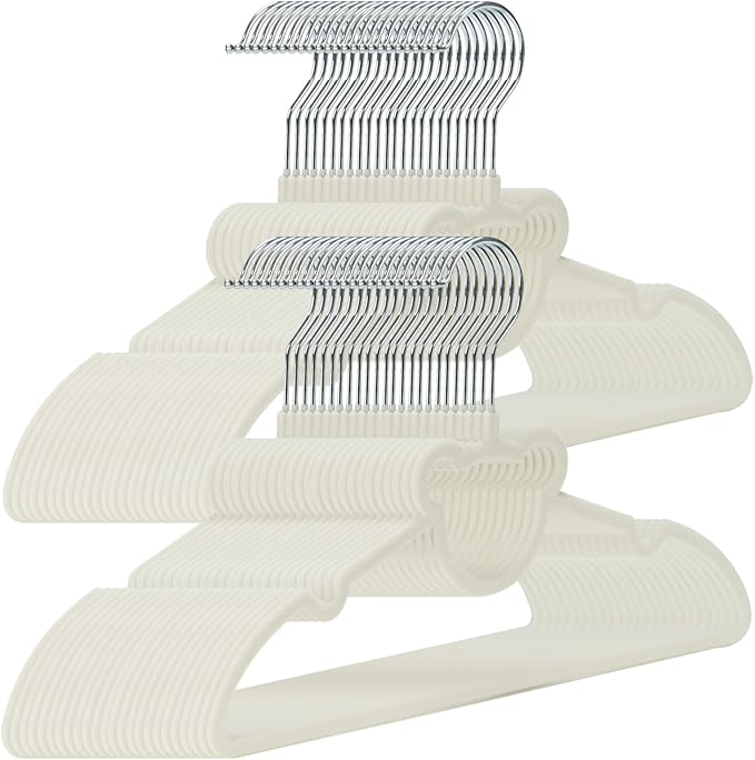 GoodtoU Kids Velvet Hangers 50 Pack - Baby Hangers for Toddler Infant Childrens Small Child Nursery Pants Clothes Organization (12.8 x 8.26 Inch, Bear)