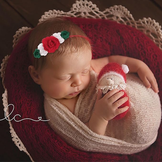 cherrboll 3pcs Baby Girl Headbands Flowers, Super Soft & Stretchy Nylon Floral Hairbands for Newborn Toddler