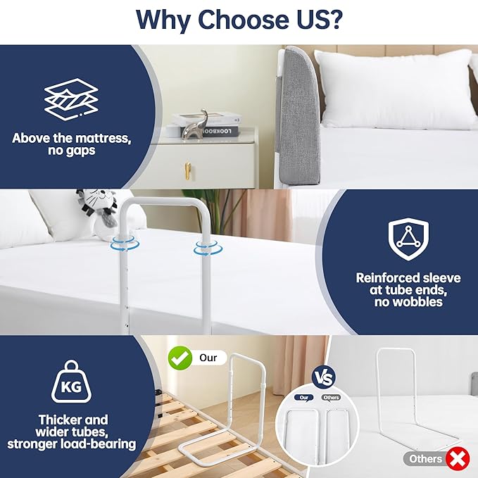 Bed Guard Rail for Toddlers, 59inch Foam Padded Side Rail for Queen King Twin Full Size Bed, Bedrail for Toddler, Kids Cosleep Bed Railing