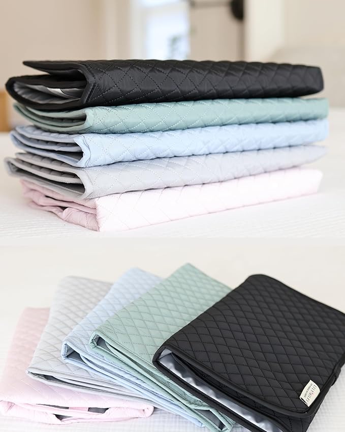 Lily Miles Baby Changing Pad Portable, Diaper Changing Mat with Magnetic Latches, Travel Pad for Diaper Bag, Baby Essentials, Wipeable & Waterproof Mat (Willow Green, Regular)