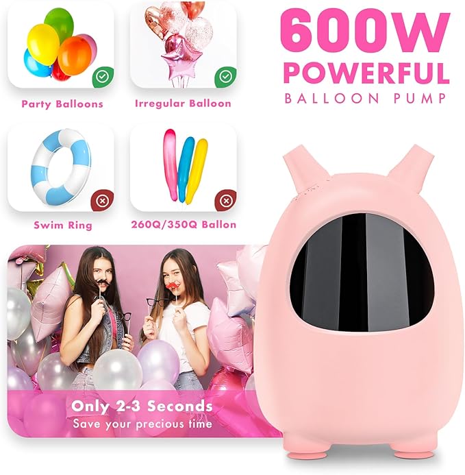 Balloon Pump Electric, SPLAKS Balloons Inflator Air Pump Portable Balloon Blower for Garland Arch, Party Decoration