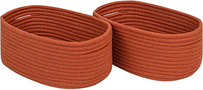 CubesLand Toys Closet Storage Organizer Baskets Bins for Cube Ogranizer/Shelving,Woven Basket for Organizing,Decor Basket for Living Room,Bedroom,Perfect for Pet Toy&Food Storage,2pack Brick Red