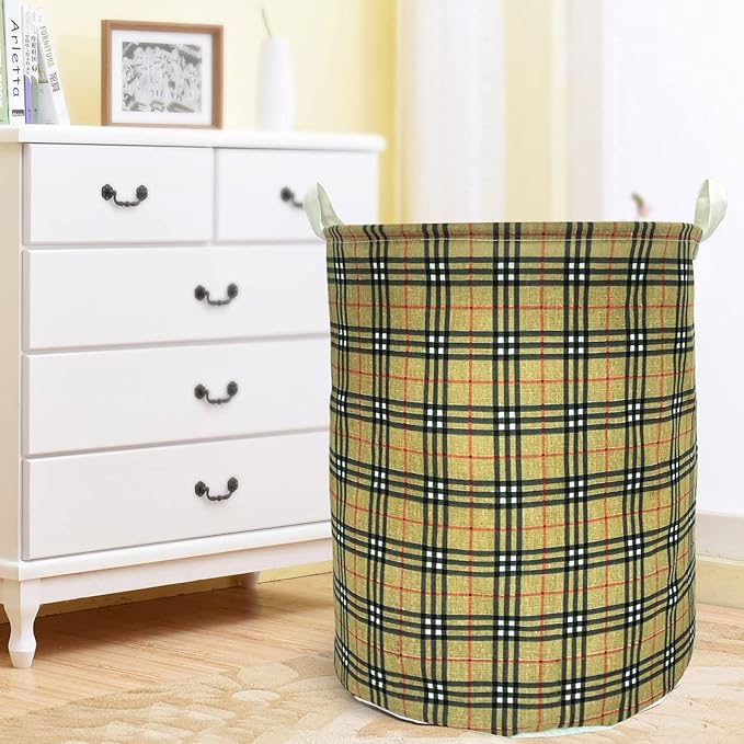 Merdes 19.7’’ Waterproof Foldable Laundry Hamper, Dirty Clothes Laundry Basket, Linen Bin Storage Organizer for Toy Collection (Lattice)