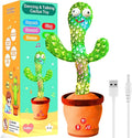 River Mill Rechargeable Dancing Talking Cactus Toy, Interactive Singing Mimicking Cactus Baby Toy, Baby Toys Gifts w/Exclusive English Songs for Babies, Stocking Stuffers for Kids, for Grandkids