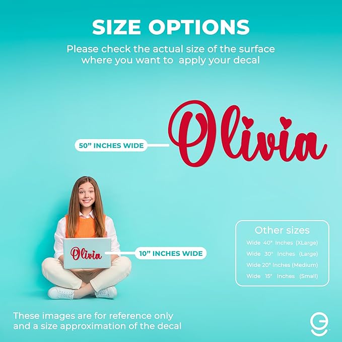 Custom Letters Wall Decals | Personalized Name with Fancy Font | Baby & Kids Room Decor | Multiple Colors (Cursive Fancy)