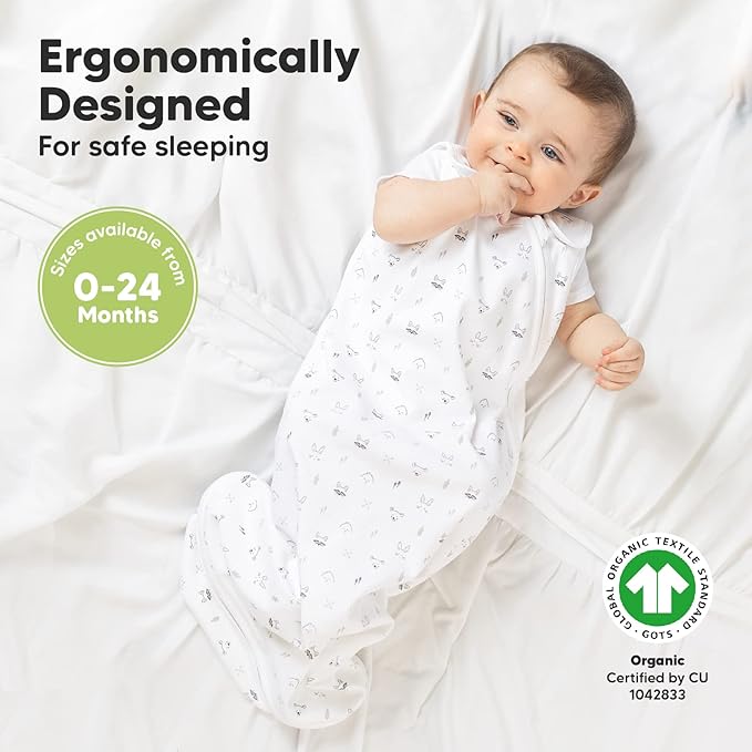 1-Pack Organic Baby Sleep Sacks, 100% Cotton - Soft & Breathable 0.5TOG Baby Wearable Blanket, Toddler Sleeping Sack 6-18 Months, Easy to Wear Transitional Swaddles for Newborns, Infants(M, KeaStory)