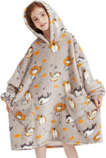 Fiosnow Cat Blanket Hoodies for Kids 6-13YR Oversize Wearable Blanket Hoodies for Boys Girls Teens