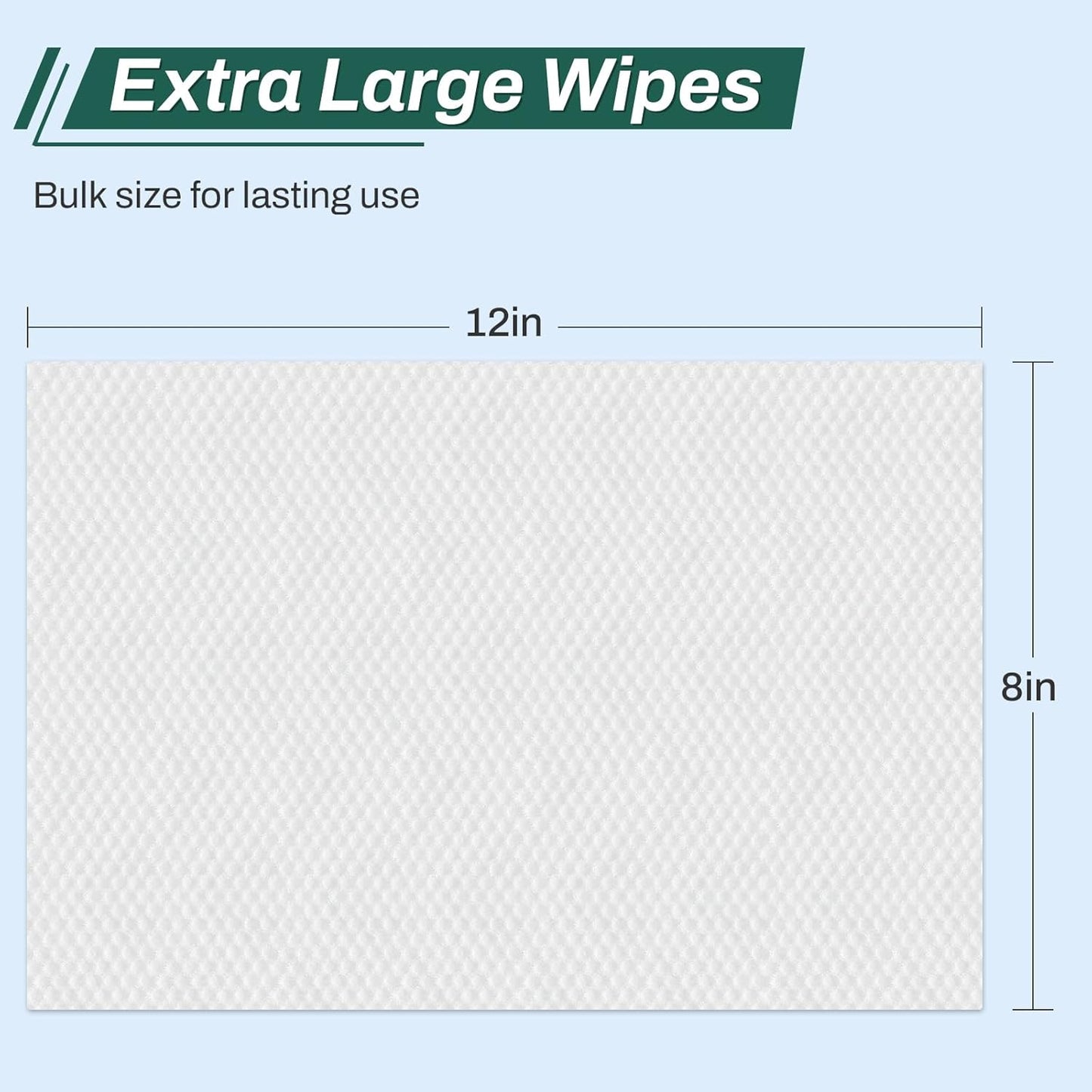 [360 Count] Adult Wipes for Elderly, 8" x 12" Extra Large Adult Wipes for Incontinence & Cleansing - Disposable Washcloth for Elderly Bathing No-Rinse - Vitamin E & Aloe