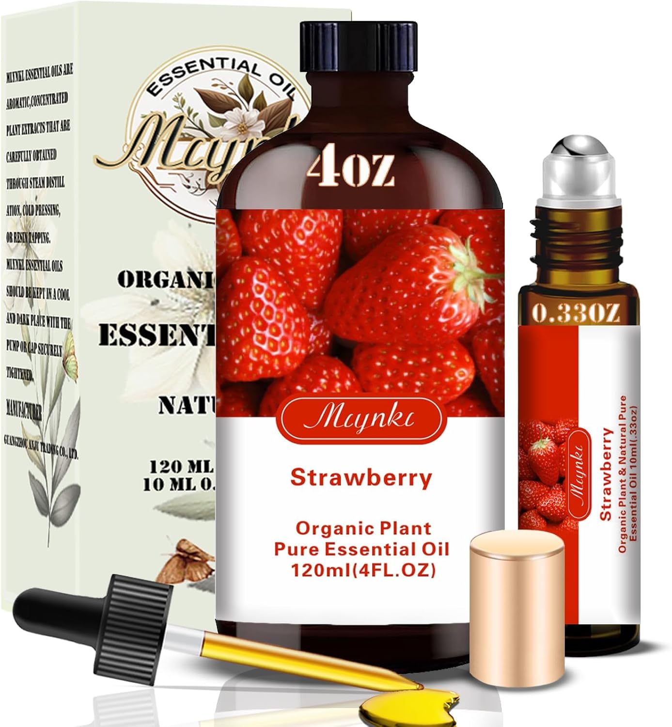 Strawberry Essential Oil-Strawberry Fragrance Oil 4.33oz (130ml)-100% Pure Natural Scent for Diffusers, Candles, Soap Making & Aromatherapy-Relaxing Home & Gift Essential Oil for Bath, Massage