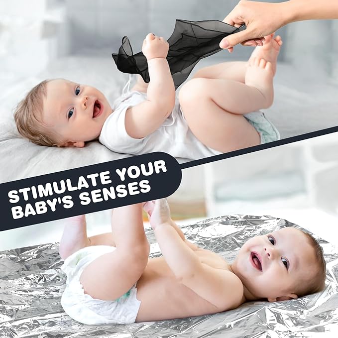 Joyreal High Contrast Baby Toys 0-6 Months, Black and White Sensory Toys for Newborn Brain Development, Montessori Infant Toys with 20 Cards