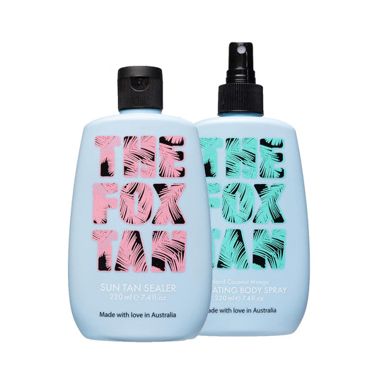 The Fox Tan The Moisture Hit, Sun Tan Sealer & Hydrating Body Spray Set, Soothing & Moisturising, For Darker, Long-Lasting Tans, Vegan & Cruelty-Free, 220ml (Pack of 2)