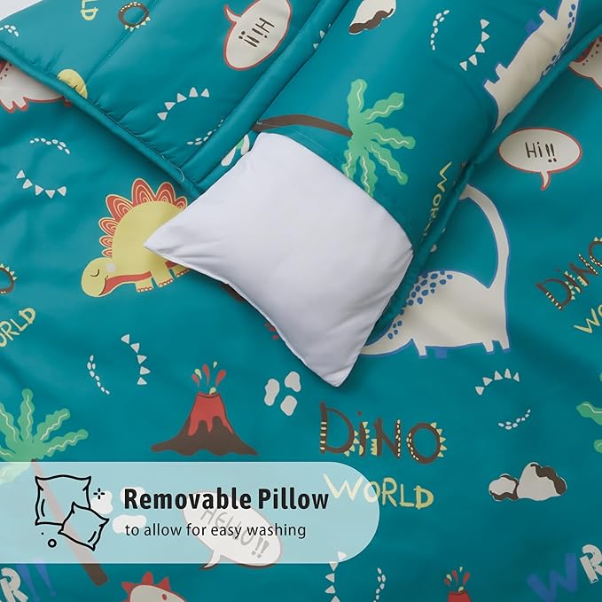 MORAIS Toddler Nap Mat with Pillow and Blanket, 52" x 20" Lightweight and Soft Nap Mat for Preschool, Daycare, Travel Sleeping Bags