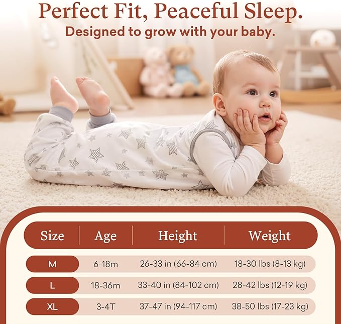 1.0 TOG Toddler Sleep Sack with Legs, Baby Wearable Blanket for 6-18-36 Months 3T-4T, Early Walker Baby