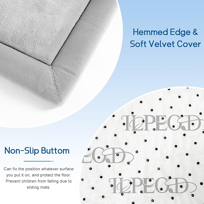 Baby Play Mat for Floor Tummy Time Mat Nursery Muscle Area Rug Playroom Rug Tatami 59"*71" Memory Foam 1.3" Thick Crawling For Babies,Toddlers, Infants, Kids,Floor(Light Gray)