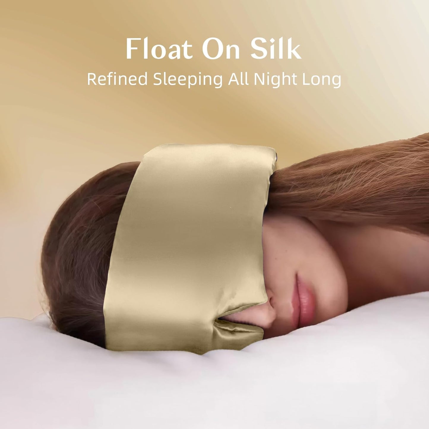 Silk Sleep Mask for Women and Men, Side Sleeper, 22 Momme Pure Mulberry Silk Total Blackout 100% Mulberry Eye Mask with Adjustable Headband Full Size, Eye Masks for Sleeping and Travel