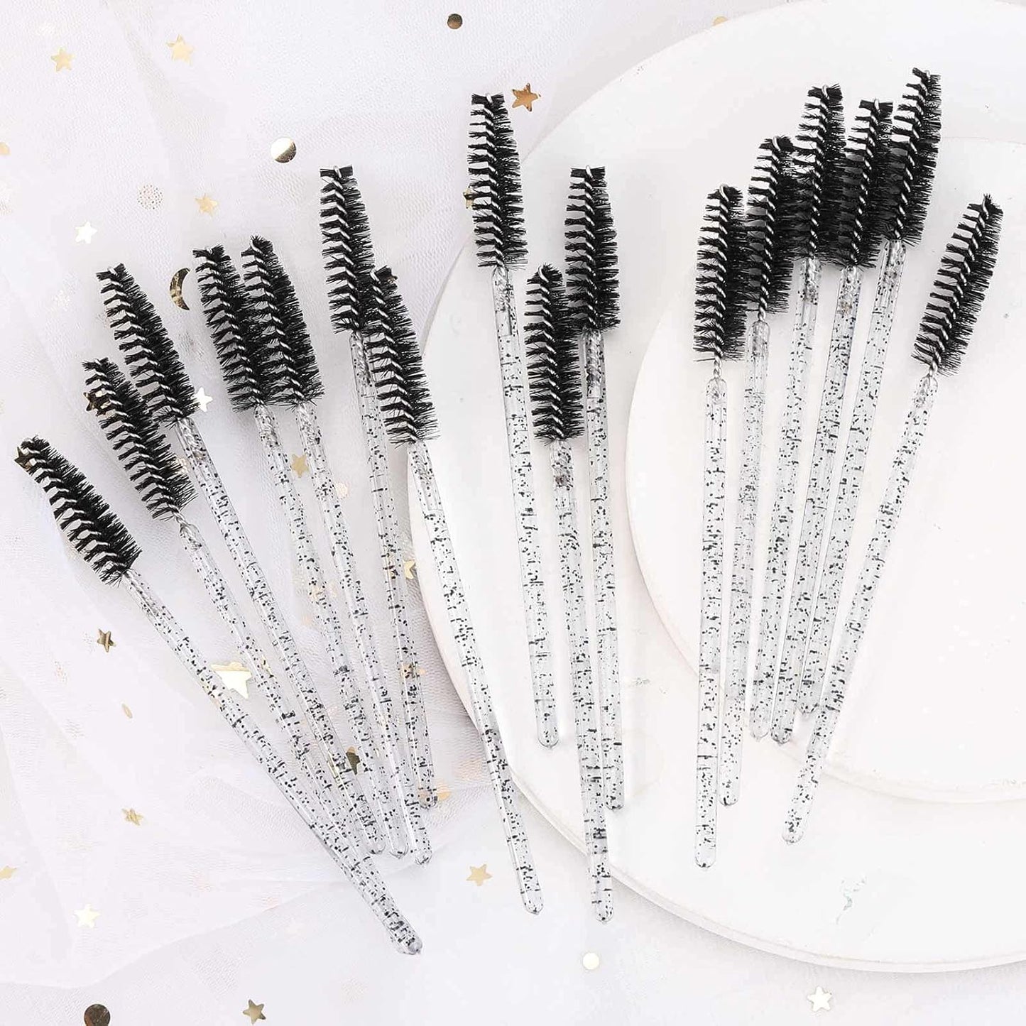 Tbestmax 2000 Disposable Mascara Wands Eyelash Brush Spoolies for Eyebrow Eye Lash Extension Black
