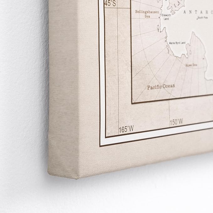 Canvas World Map with Cork Pin Board - English Lettering - Decorative Wall Decoration for All Rooms - Canvas Pictures with World Map Motif (120x80 cm, Pattern 22)