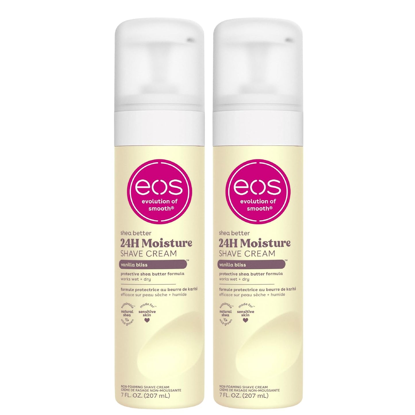 eos Shea Better Women's Shave Cream- Vanilla Bliss, Shea Butter Skin Care, Shaving Cream for Women, 14 fl oz, 2-Pack