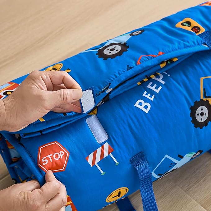 DJY Toddler Nap Mat,Kid Slumber Bag with Removable Pillow & Minky Blanket,Soft Sleeping Mat Perfect for Daycare,Preschool,Kindergarten,Travel