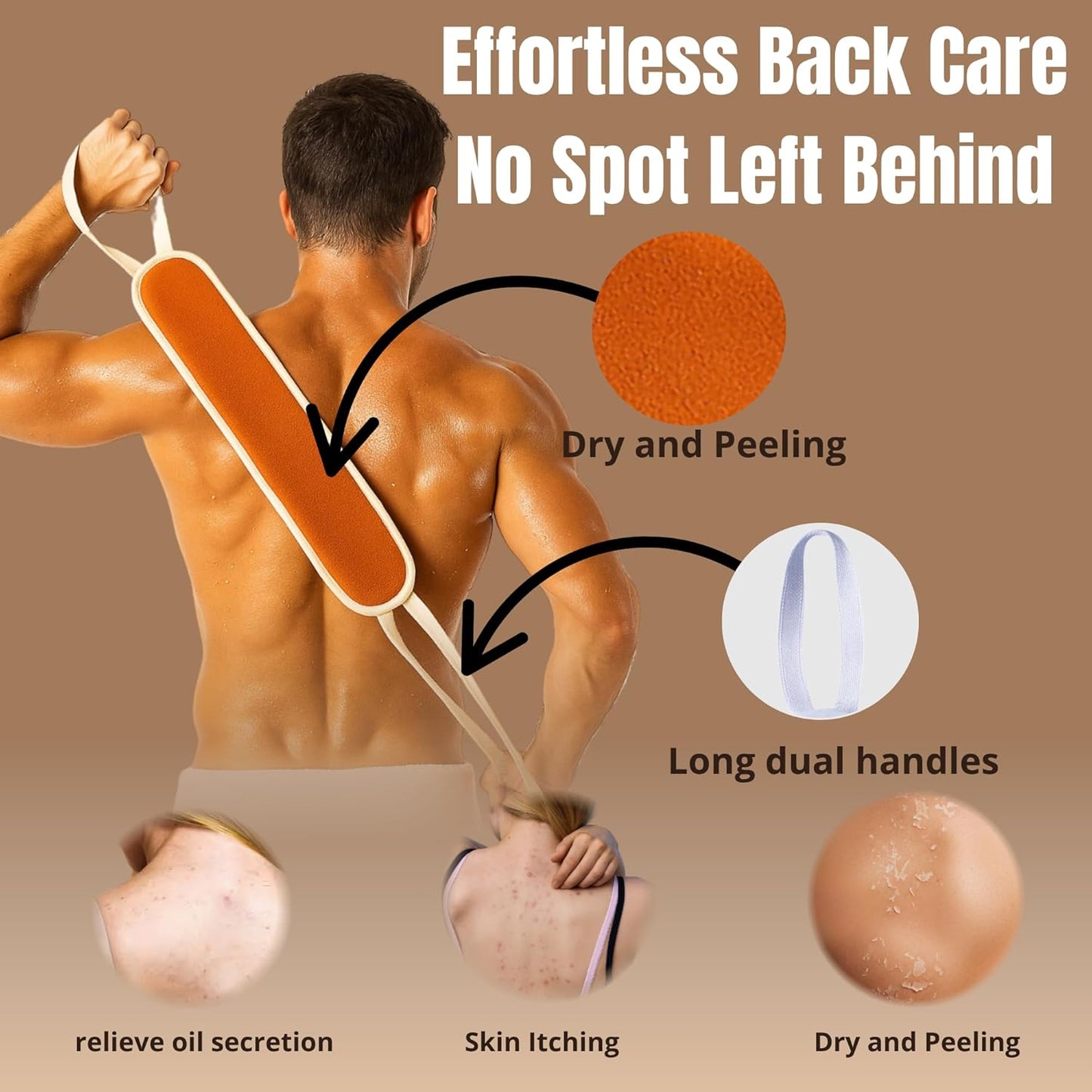 Exfoliating Glove Set (Original) – 3 Pieces Moroccan Hammam Scrub Mitts for Face, Body & Back – Deep Skin Cleansing & Dead Skin Removal – Reusable Spa Exfoliator – Assorted Colors (ORANGE)