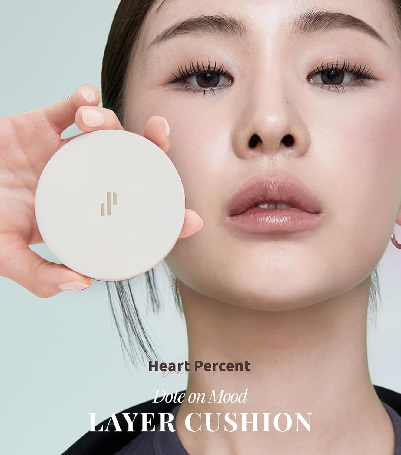 Heart Percent Dote on Mood Layer Cushion SPF 50+/PA+++ with Refill, Satin Glow Silky Flawless Finish Full Coverage Advanced Skincare Foundation (#23N)