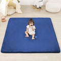 1.3" Thick Baby Floor Play Mat 50x50, Basic Padded Foam Mat for Tummy Time Crawling, Non Slip Cushioned for Babies Toddlers Infants Kids (Blue)
