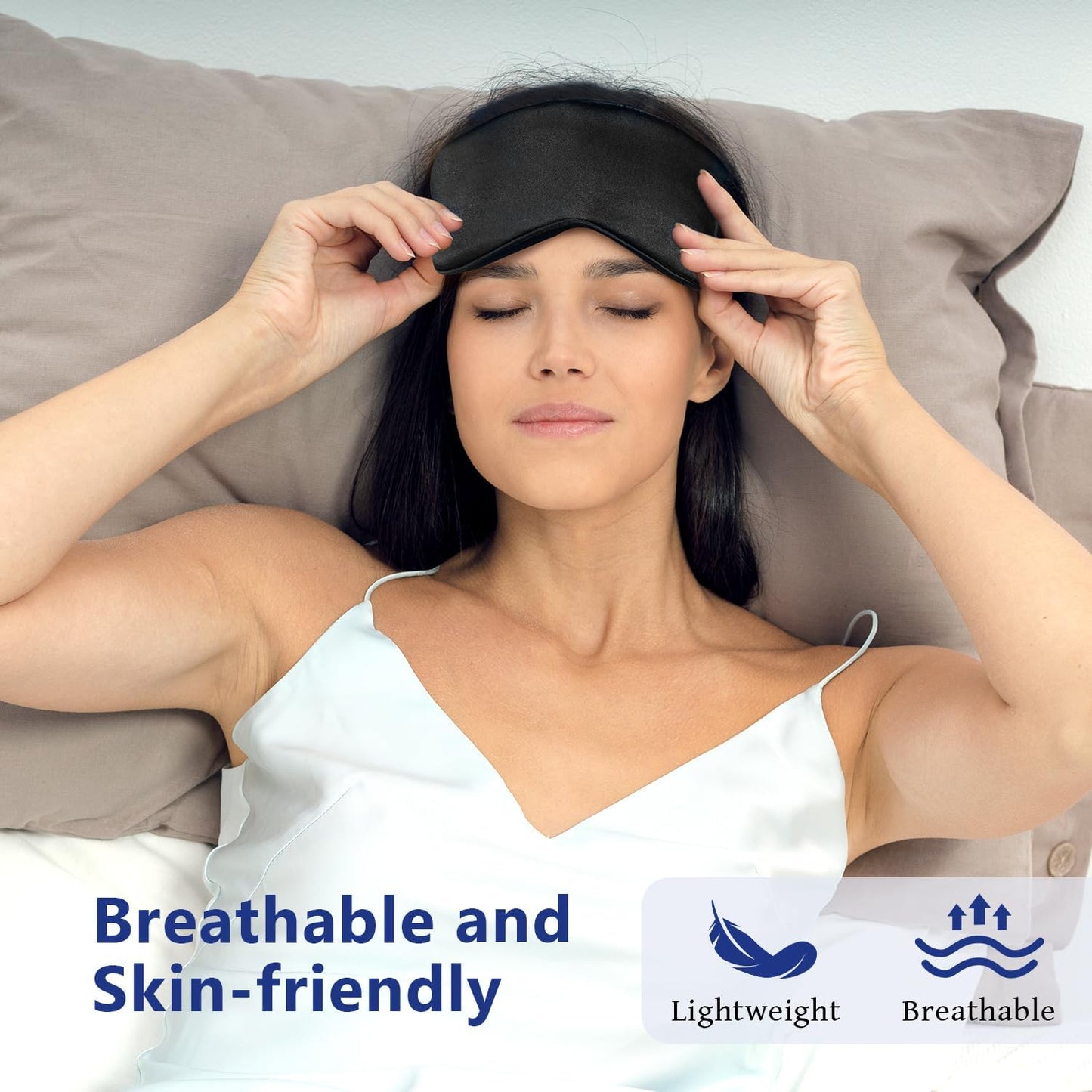 Cooling Eye Mask for Sleeping Migraine Headache Relief Mask Gel Cold Compress Eye Face Ice Pack for Eyestrain Dark Circles and Puffiness Relaxation Gifts for Women Men Silk Reusable-2 Pack