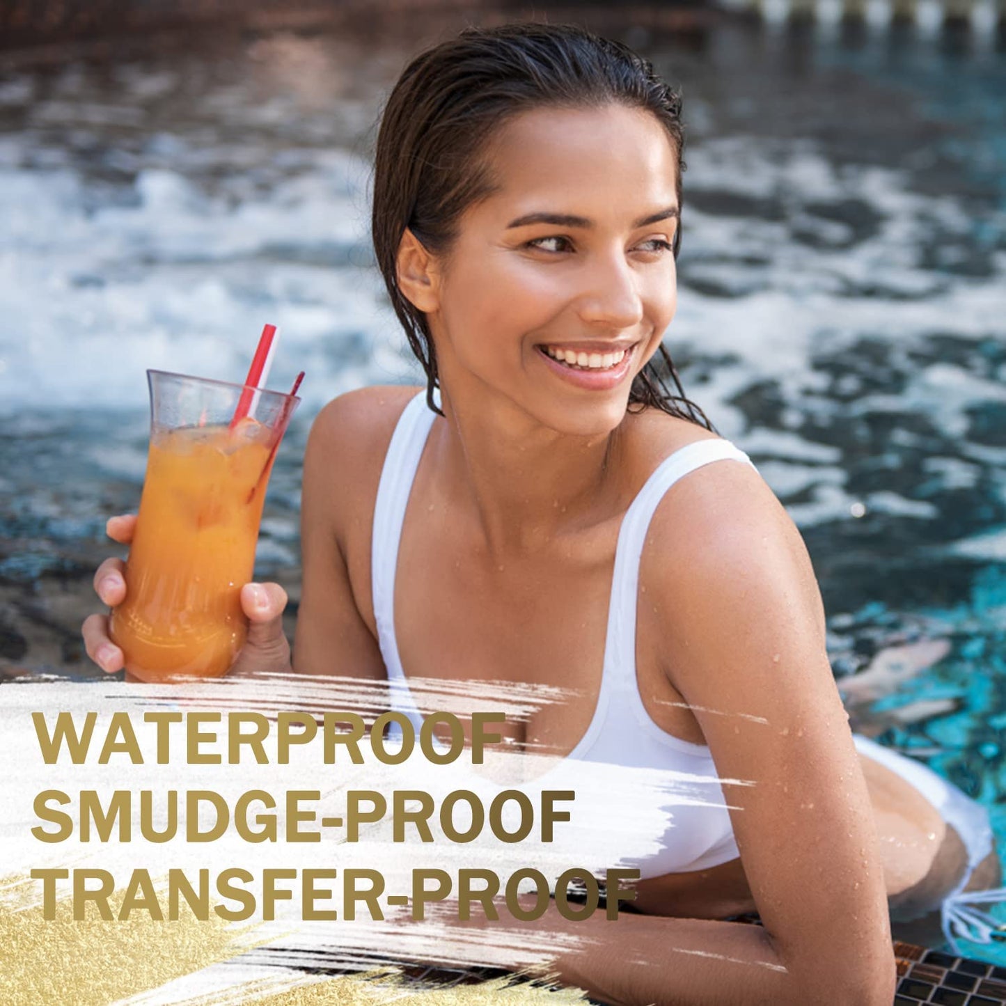 LAVONE Eyebrow Stamp Stencil Kit for Eyebrows, Brow Stamp Trio Kit with Waterproof Eyebrow Pencil, Eyebrow Pomade, 20 Eyebrow Stencils, Dual-ended Eyebrow Brush and Sponge Applicator - Caramel